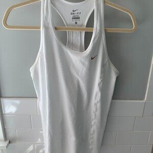 Nike Women's White Dri-Fit Tank | M